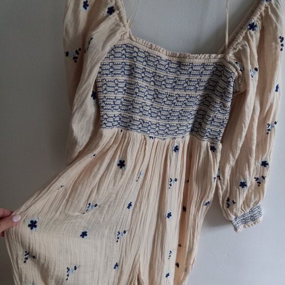 Free People Smocked Flowered Dahlia Jumper XS - Picture 8 of 11